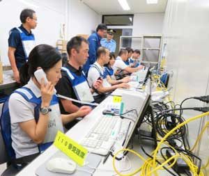 岡山県警で通信指令室サブセンター設置の訓練