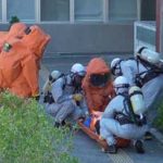 静岡県島田署では官民合同の化学物質テロ対処訓練