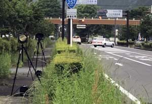  岐阜県中津川署が可搬式速度違反自動取締装置で初めて速度取締り