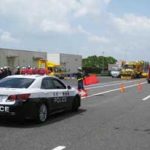 佐賀県警高速隊が関係機関と交通規制訓練を実施