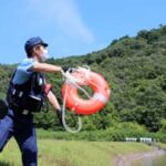 岡山県警機ら隊が水難救助活動の訓練実施