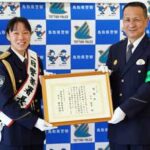 鳥取県米子署で五輪女子ボクシング金メダル・入江選手を一日警察署長に委嘱