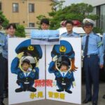 富山県氷見署の若手が警察官顔出しパネルを制作
