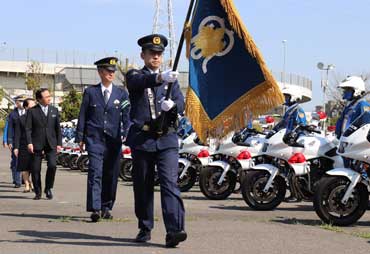 神奈川県警で「新入学児童・園児を交通事故から守る運動」の出発式