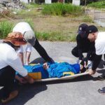 兵庫県警では防災学生ボランティアに対する訓練体験を実施