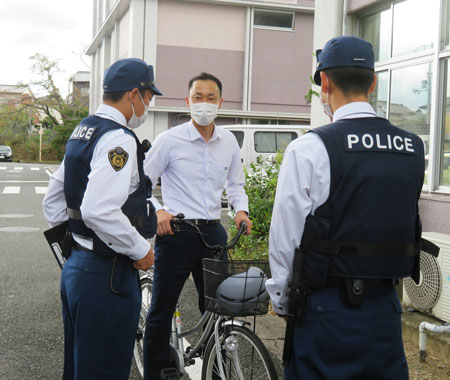 奈良県警察学校で初任科生が職務質問教養を受講