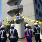 宮城県仙台南署で交通事故死ゼロを願う黄色いハンカチ作戦