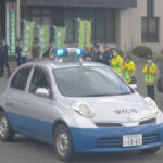 林野火災の被災地を青パトが防犯パトロール　岩手県大船渡署で出動式