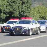 岡山県警機ら隊が逃走車両の強制停止などの対処訓練行う