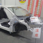 自動車盗被害車両の車体を展示　愛知県警がモビリティショーに広報ブース出展