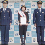 長崎県対馬南署で歌手・相川七瀬さんが110番の適正利用を広報