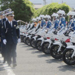連休中の事故防止へ　静岡県警高速隊・交機隊が交通取締りの強化の出発式