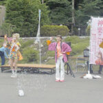 岩手県岩泉署が龍泉洞園地で夏の交通死亡事故抑止キャンペーン
